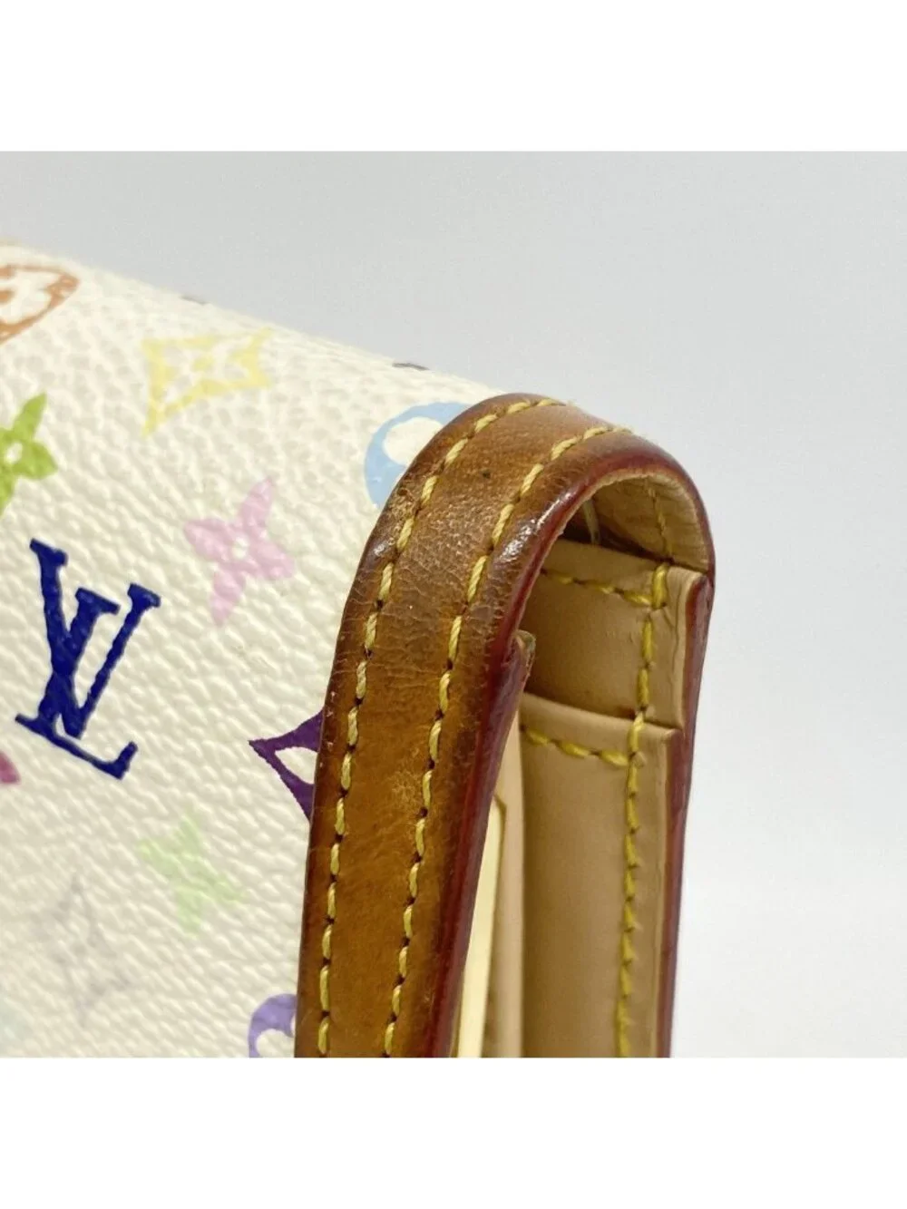 Louis Vuitton Wallet Monogram Multicolor Porte-Monnaie Vier Viennois Blanc